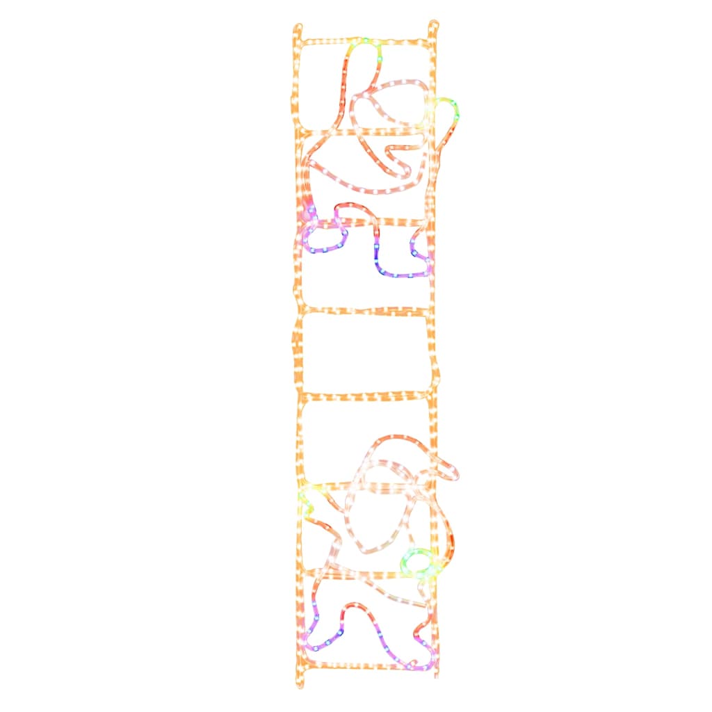 LED-Silhouette Weihnachtsmann auf Leiter 552 LEDs 50x200 cm