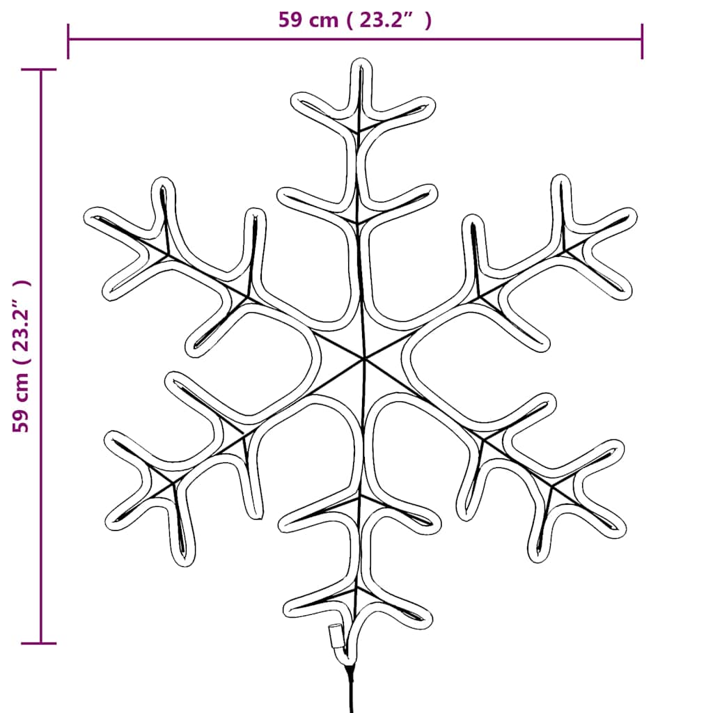 LED-Silhouette Schneeflocke 144 LEDs Warmweiß 59x59 cm
