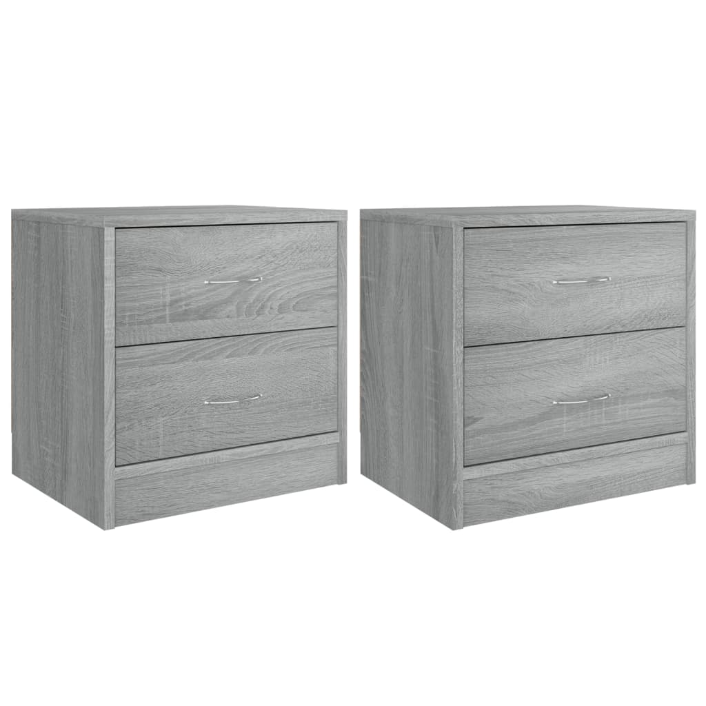 Nachttische 2 Stk. Grau Sonoma 40x30x40 cm Holzwerkstoff