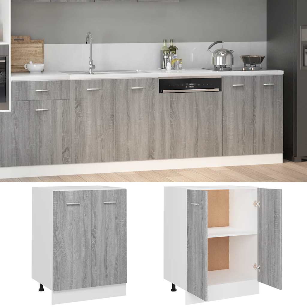 Unterschrank Lyon Grau Sonoma 60x46x81,5 cm Holzwerkstoff