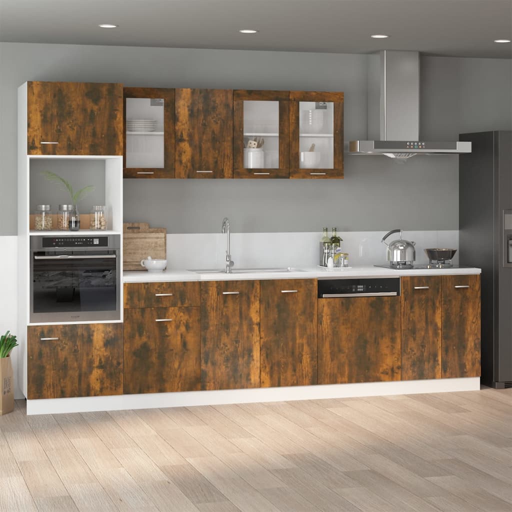 Spülenunterschrank Lyon Räuchereiche 80x46x81,5 cm Holzwerkstoff