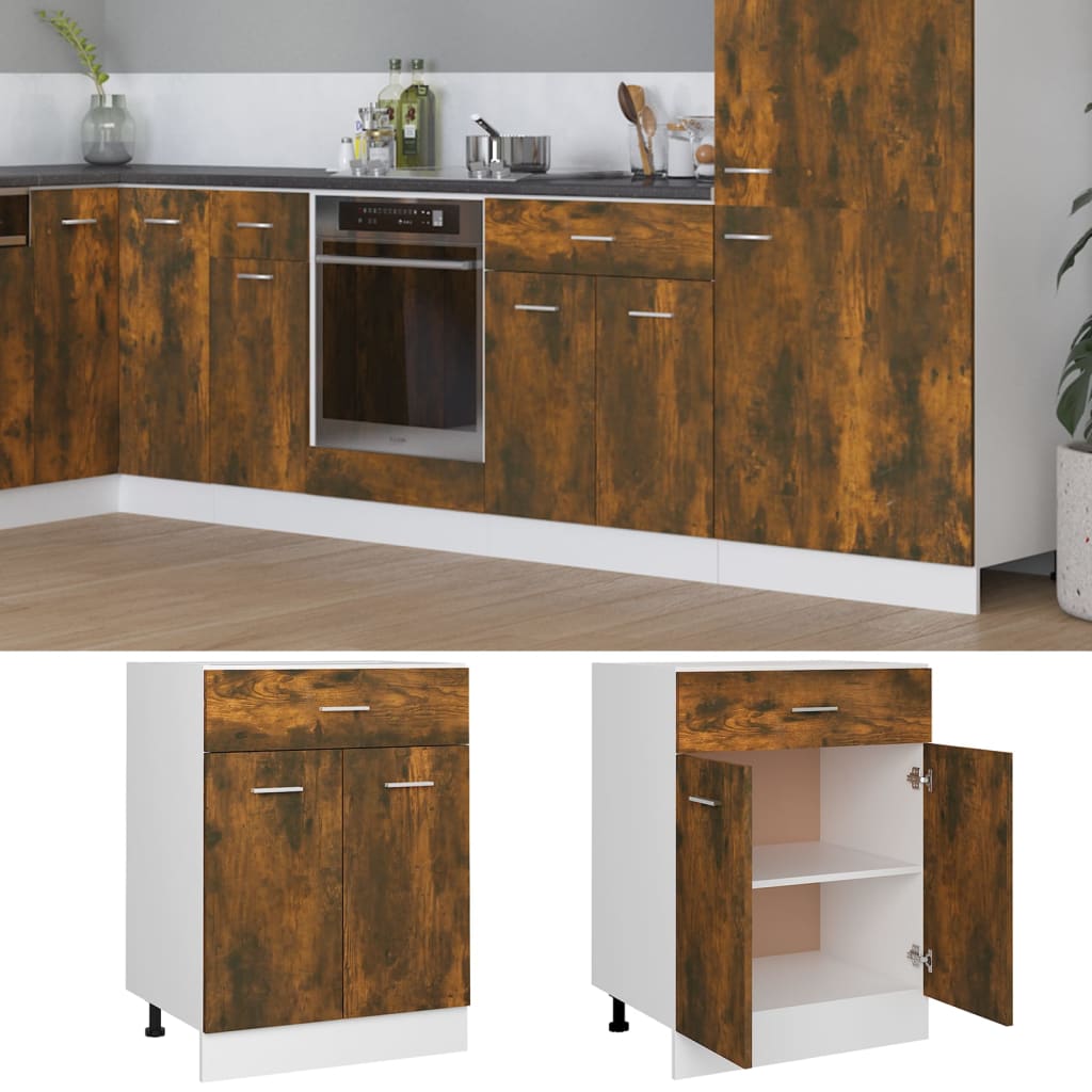 Unterschrank mit Schublade Lyon Räuchereiche 60x46x81,5 cm