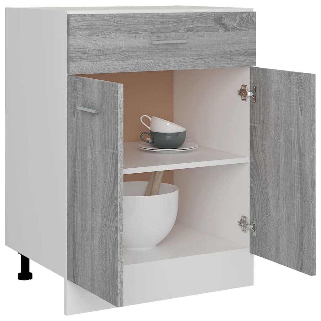 Unterschrank mit Schublade Lyon Grau Sonoma 60x46x81,5 cm