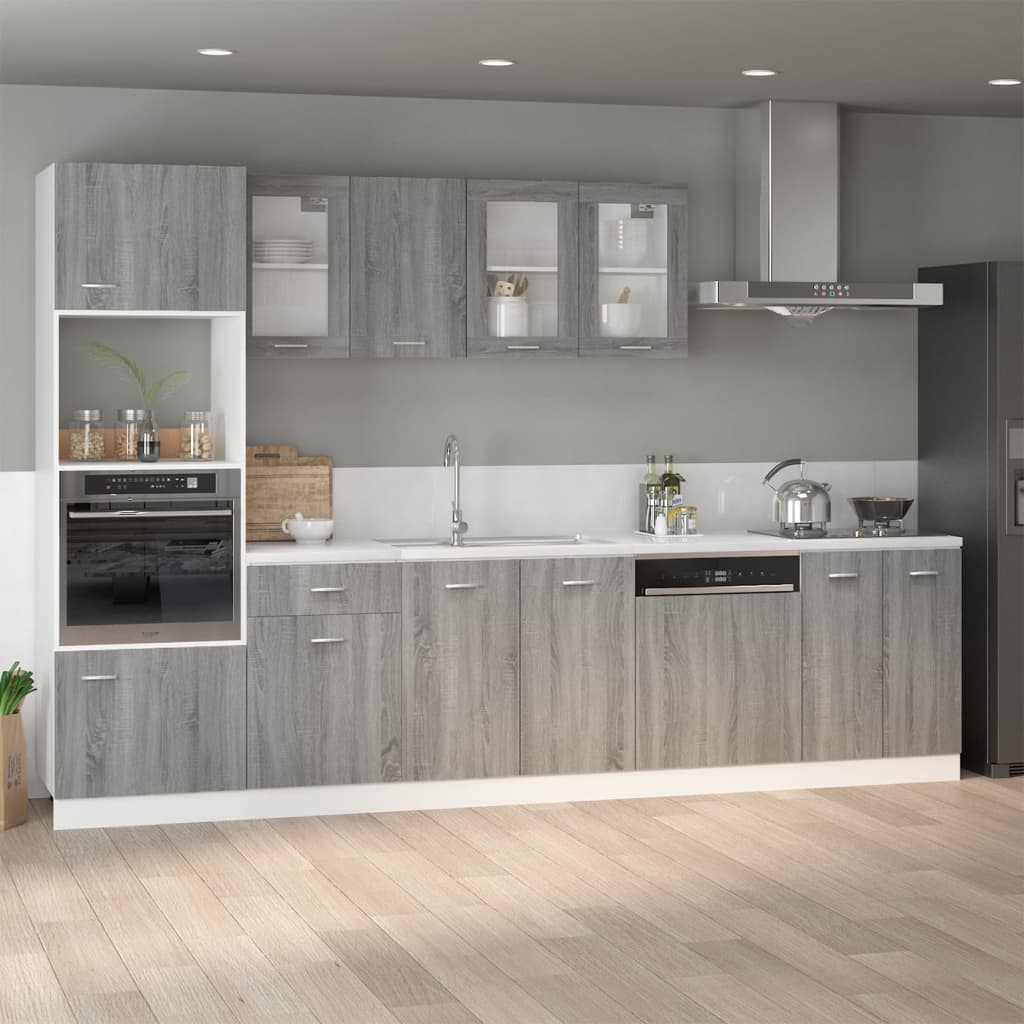 Hängeschrank Lyon Glas Grau Sonoma 80x31x60 cm Holzwerkstoff