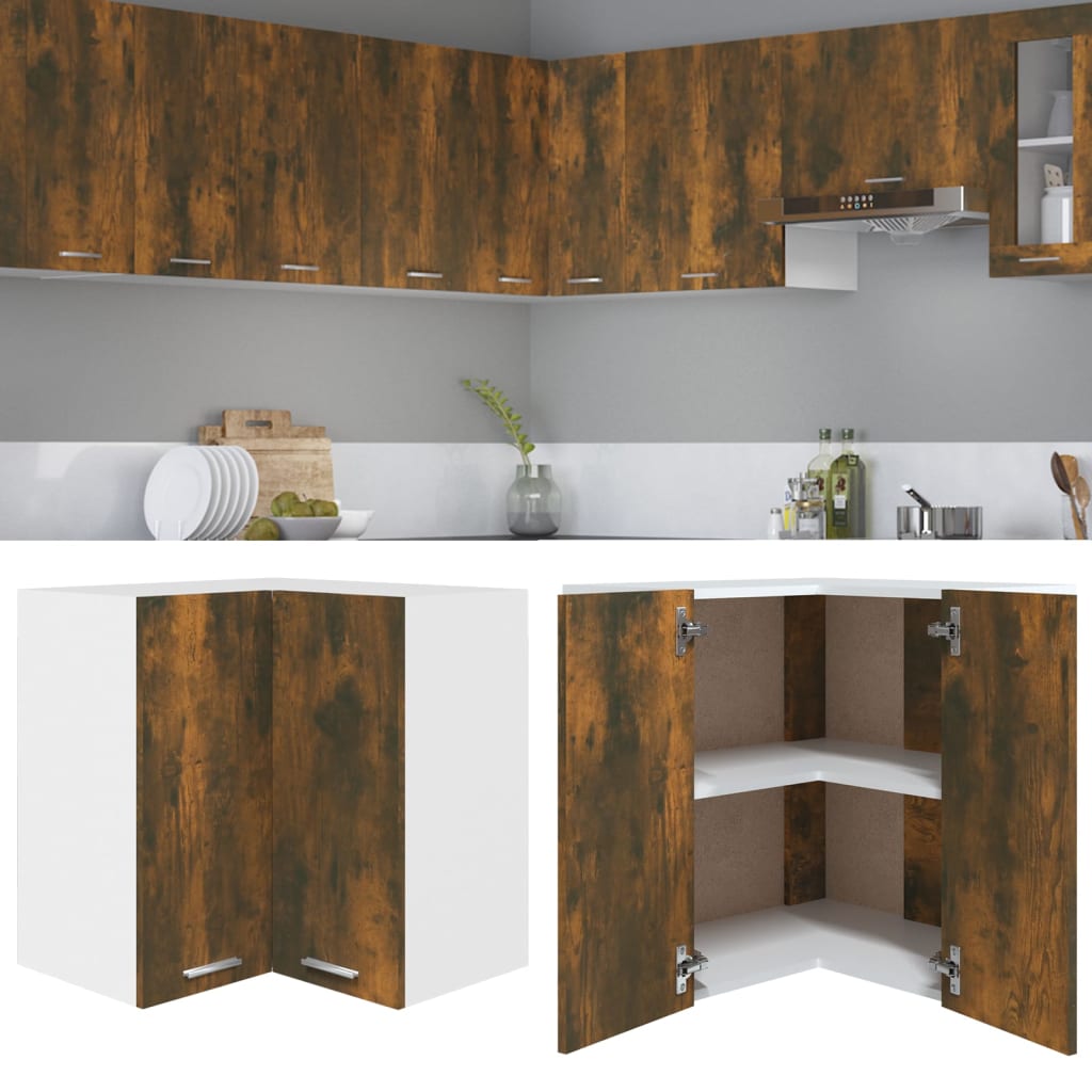 Eck-Hängeschrank Lyon Räuchereiche 57x57x60 cm Holzwerkstoff