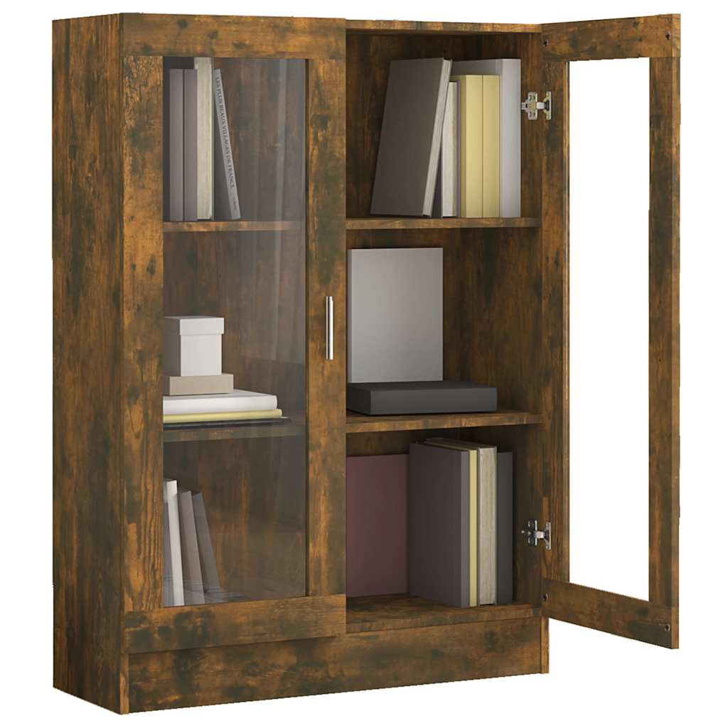 Vitrinenschrank Räuchereiche 82,5x30,5x115 cm Holzwerkstoff