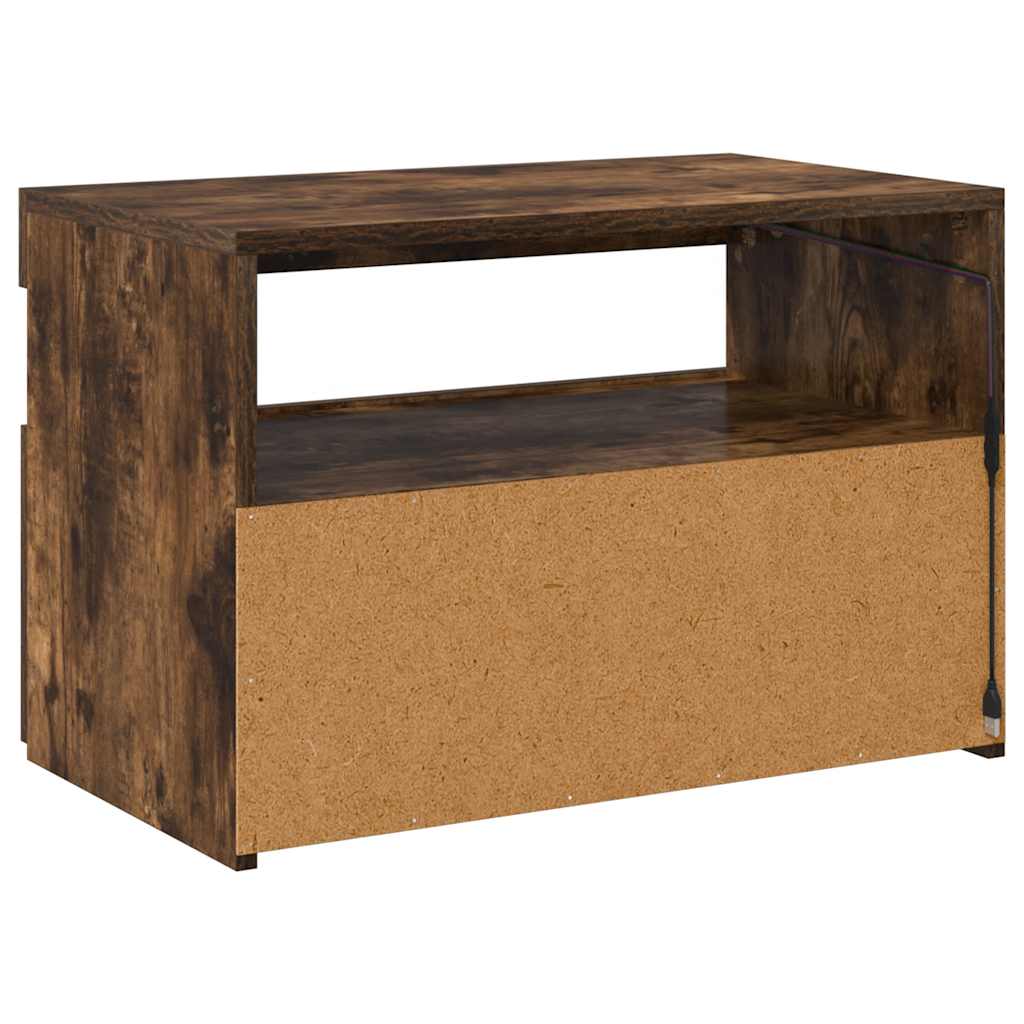 TV-Schrank mit LED-Leuchten Räuchereiche 60x35x40 cm