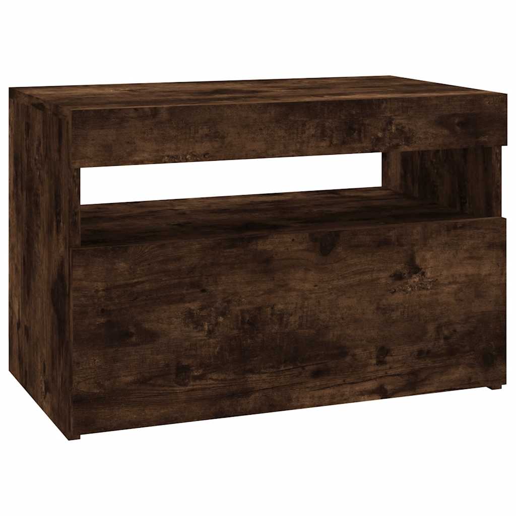 TV-Schrank mit LED-Leuchten Räuchereiche 60x35x40 cm