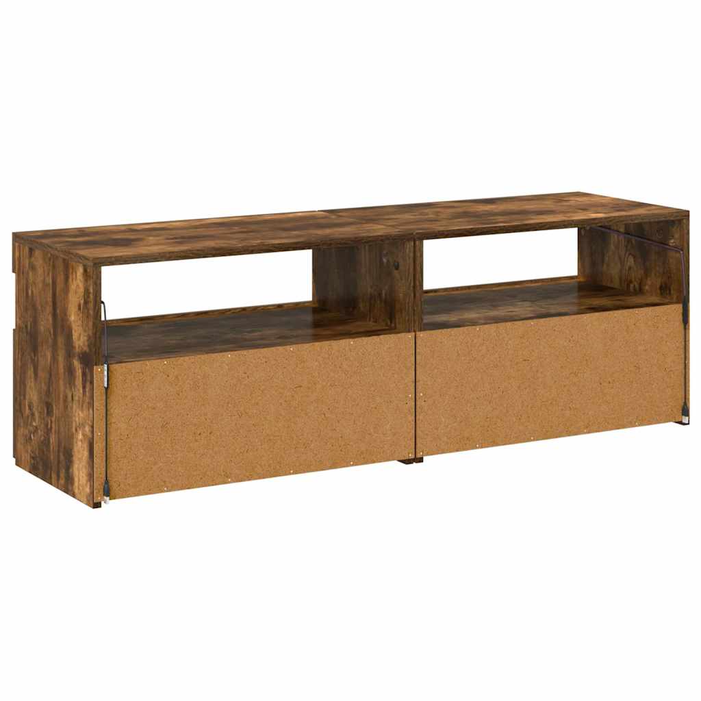 TV-Schränke 2 Stk. mit LED-Leuchten Räuchereiche 60x35x40 cm