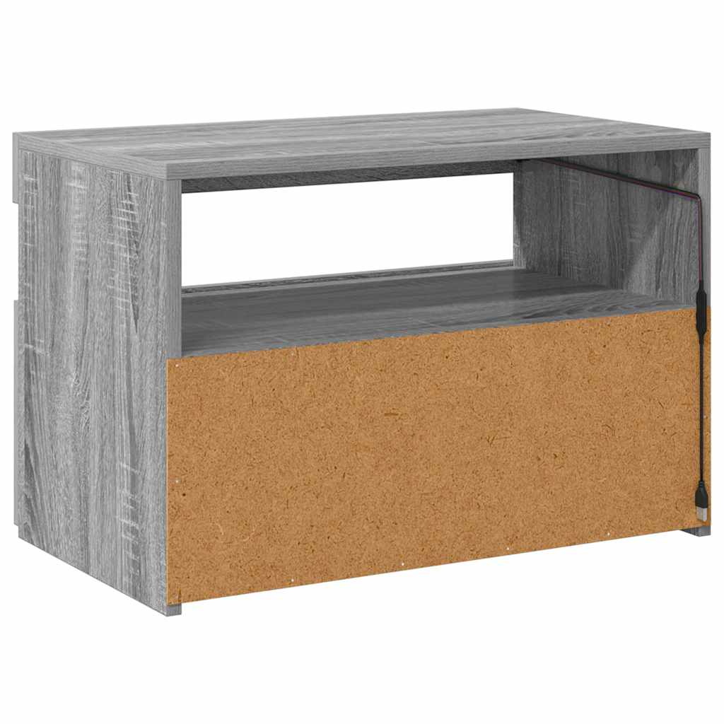 TV-Schrank mit LED-Leuchten Grau Sonoma 60x35x40 cm