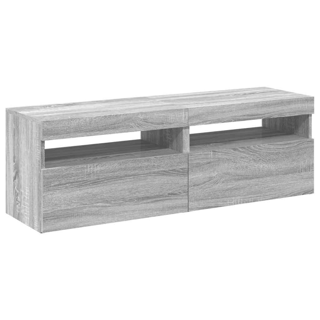 TV-Schränke 2 Stk. mit LED-Leuchten Grau Sonoma 60x35x40 cm
