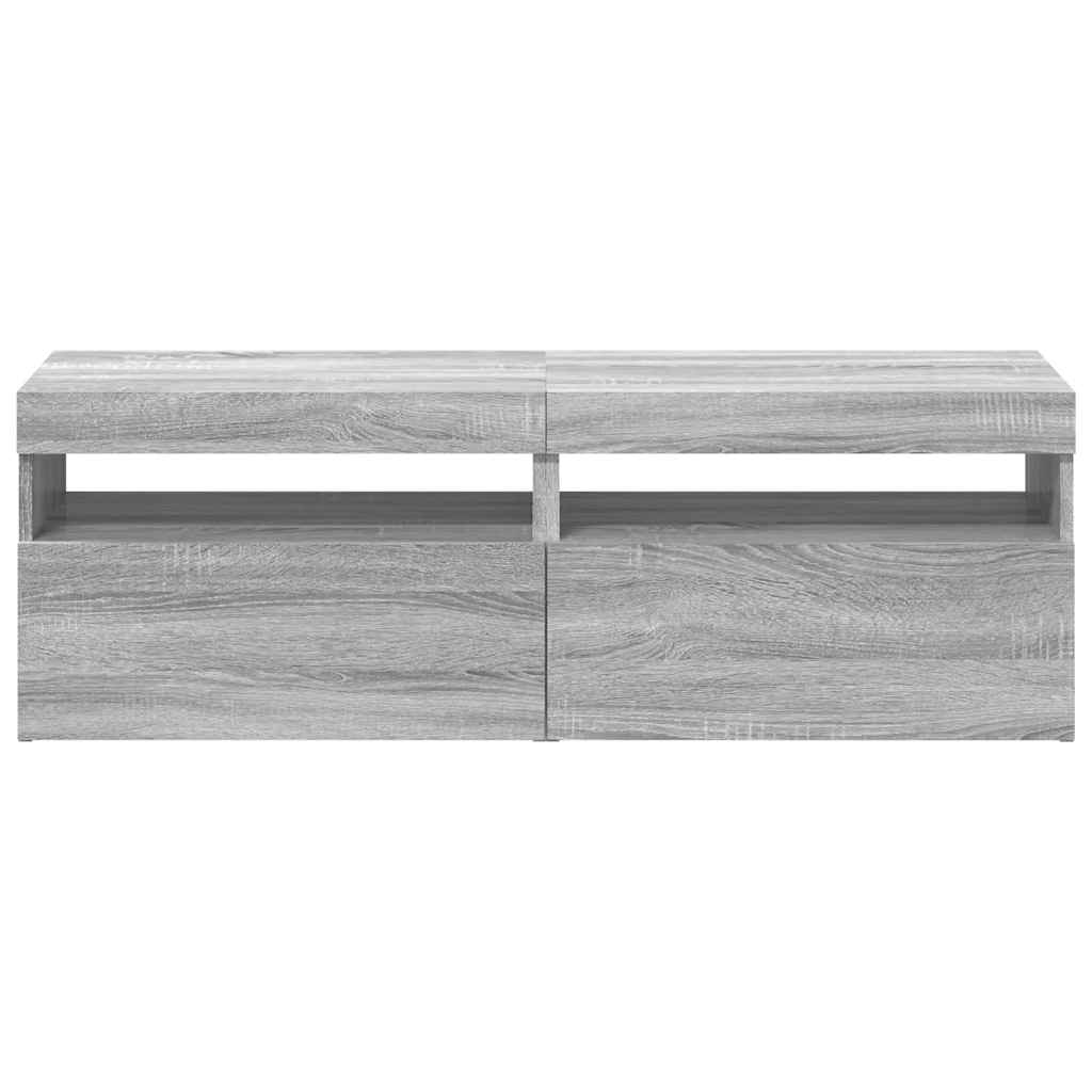 TV-Schränke 2 Stk. mit LED-Leuchten Grau Sonoma 60x35x40 cm