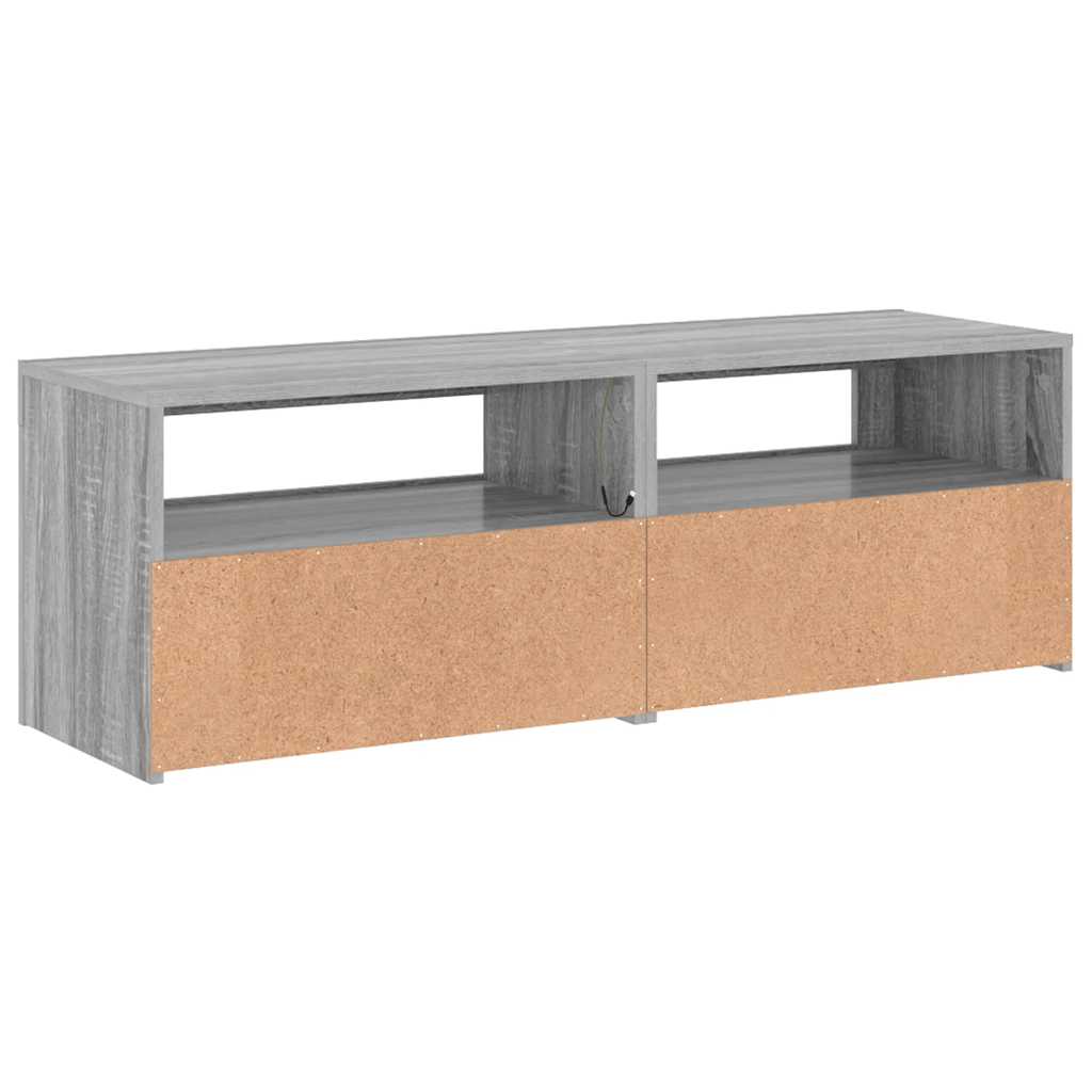 TV-Schrank mit LED-Leuchten Grau Sonoma 120x35x40 cm