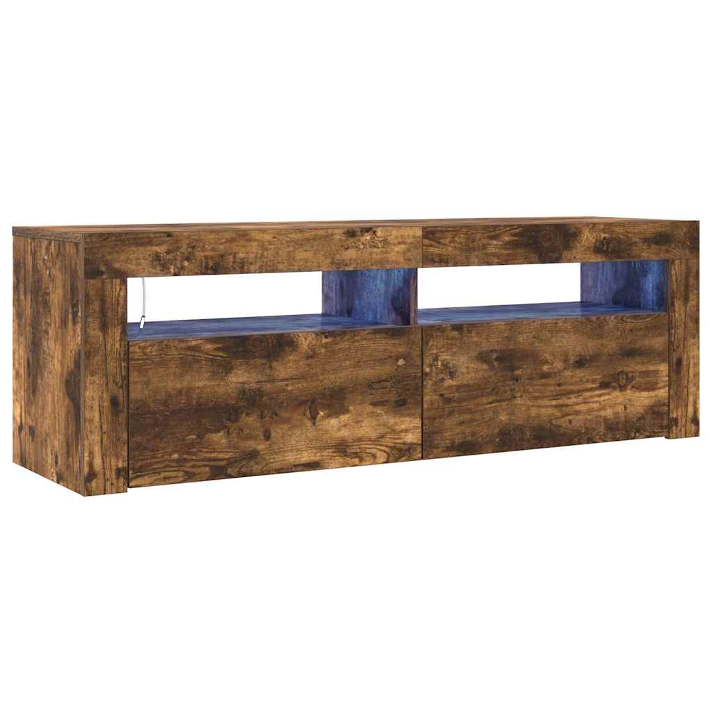 TV-Schrank mit LED-Leuchten Räuchereiche 120x35x40 cm