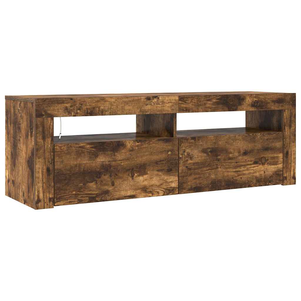 TV-Schrank mit LED-Leuchten Räuchereiche 120x35x40 cm