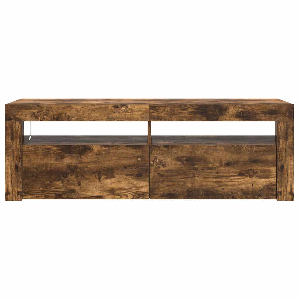 TV-Schrank mit LED-Leuchten Räuchereiche 120x35x40 cm