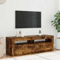 TV-Schrank mit LED-Leuchten Räuchereiche 120x35x40 cm