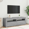 TV-Schrank mit LED-Leuchten Grau Sonoma 120x35x40 cm