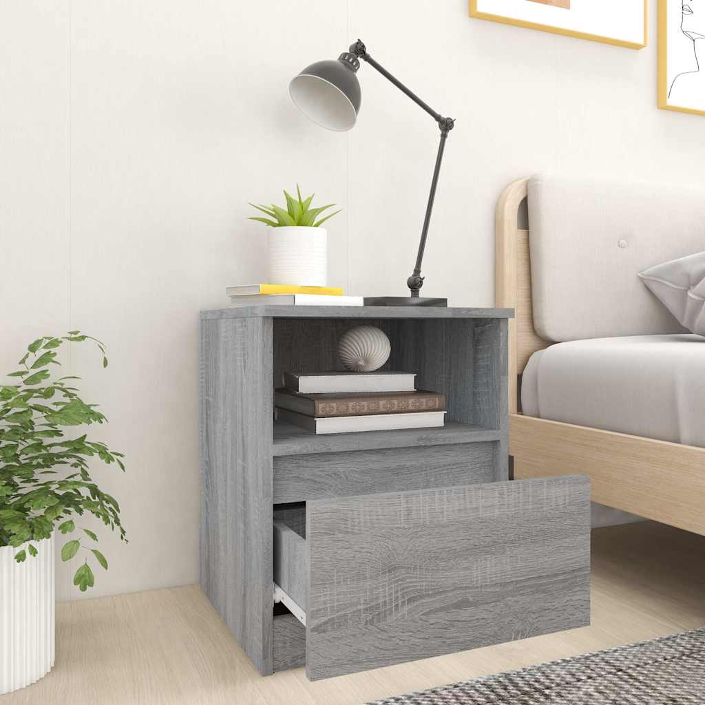 Nachttische 2 Stk. Grau Sonoma 40x40x50 cm Holzwerkstoff