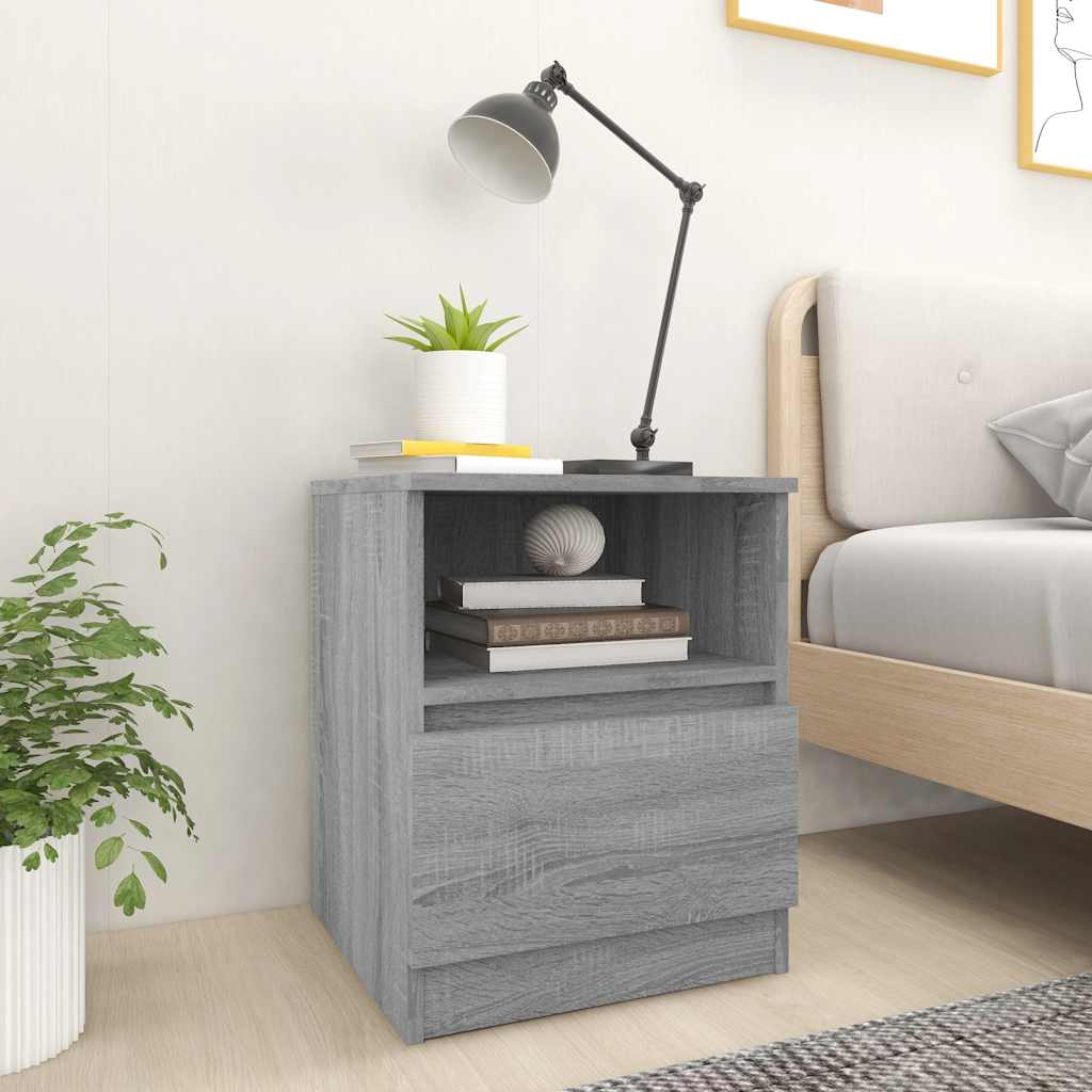 Nachttische 2 Stk. Grau Sonoma 40x40x50 cm Holzwerkstoff