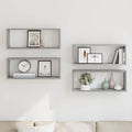 Würfelregale 4 Stk. Grau Sonoma 60x15x23 cm Holzwerkstoff