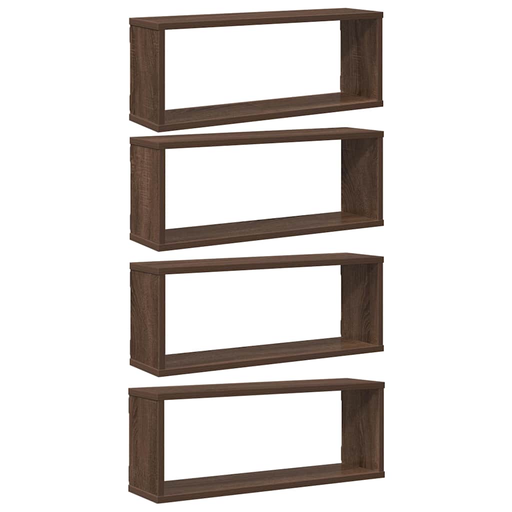 Würfelregale 4 Stk. Braun Eichen-Optik 60x15x23cm Holzwerkstoff