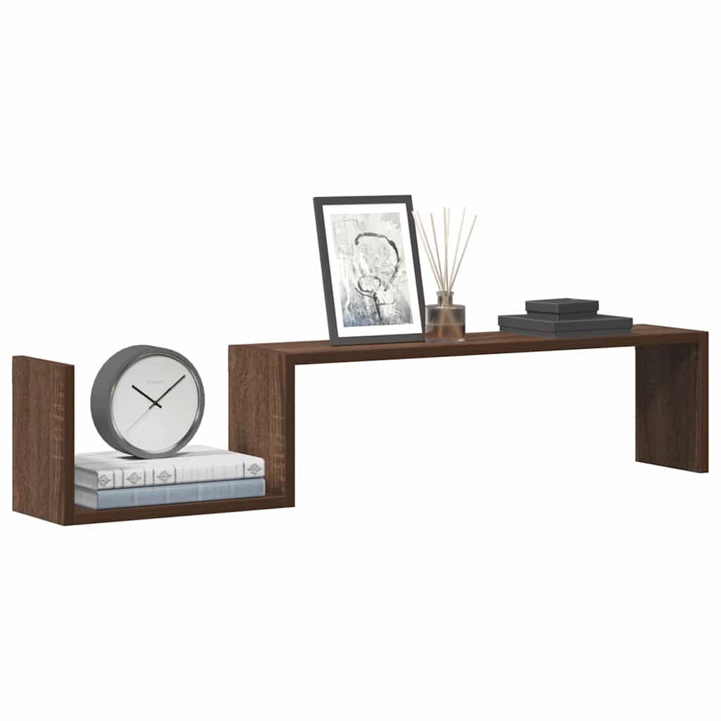 Wandregale 2 Stk. Braun Eichen-Optik 100x15x20 cm Holzwerkstoff