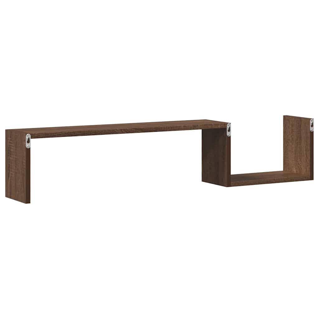 Wandregale 2 Stk. Braun Eichen-Optik 100x15x20 cm Holzwerkstoff