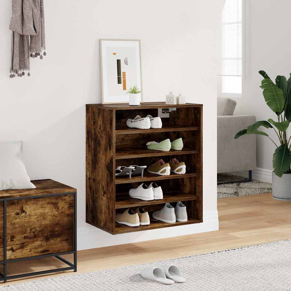 Schuhschrank Räuchereiche 60x35x70 cm Holzwerkstoff
