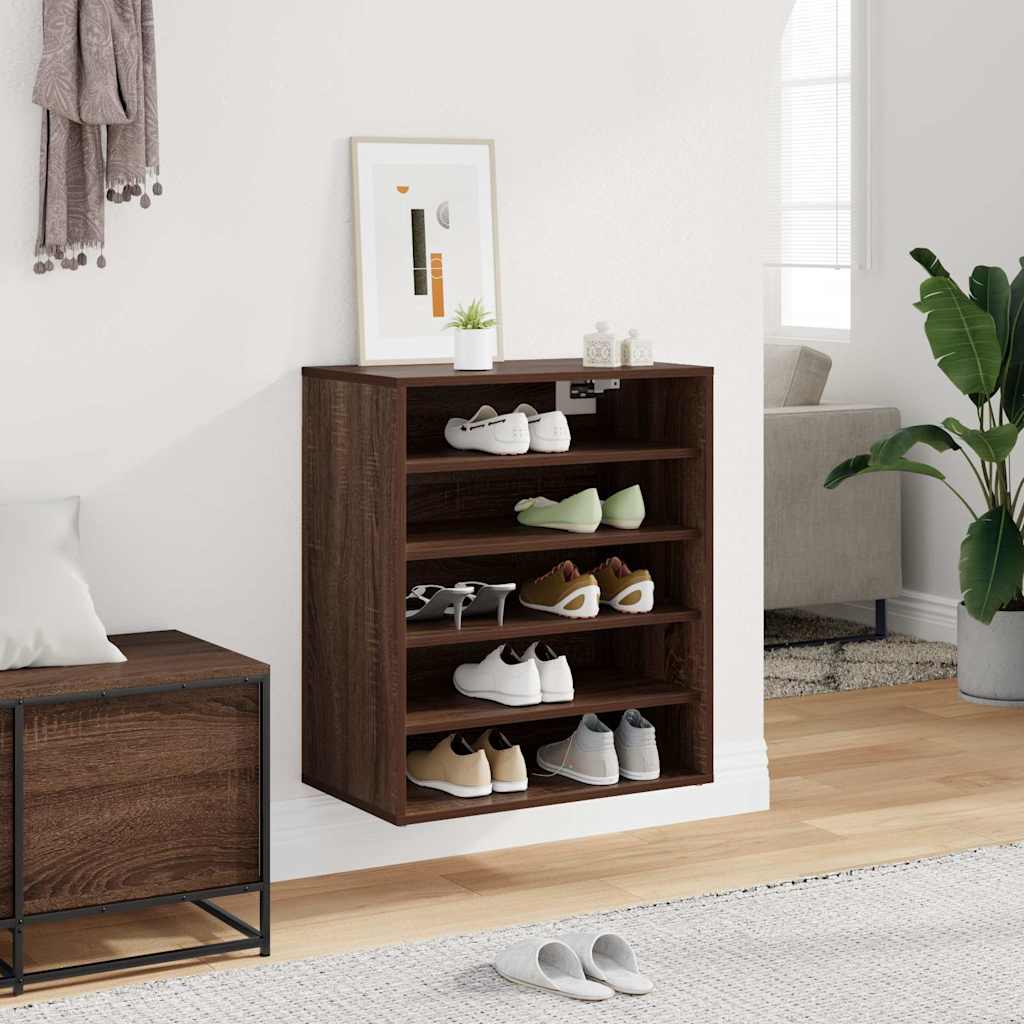 Schuhschrank Braun Eichen-Optik 60x35x70 cm Holzwerkstoff