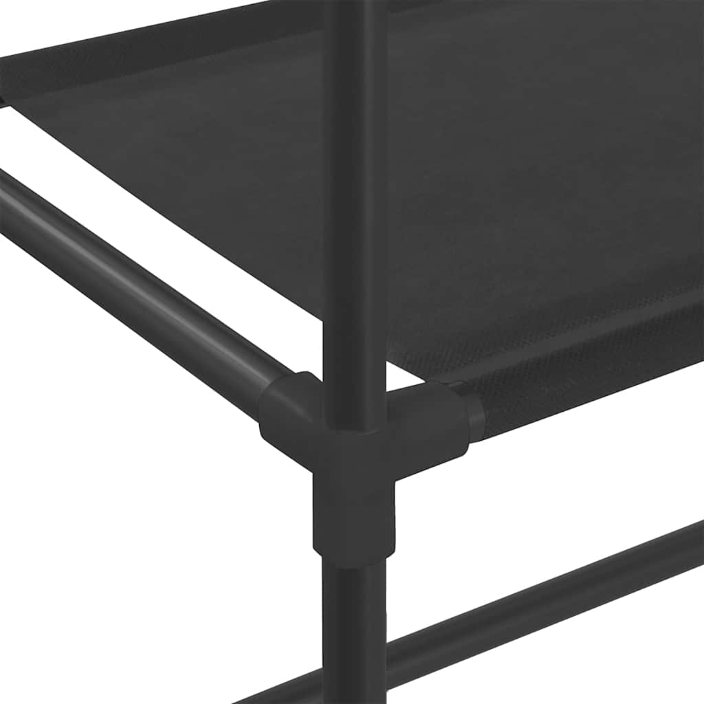 Waschmaschinenregal 2 Ablagen Schwarz 69x28x143 cm Eisen