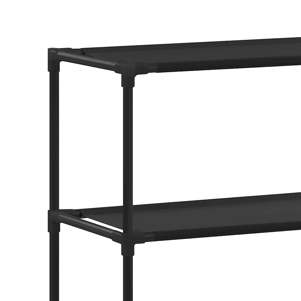 Waschmaschinenregal 2 Ablagen Schwarz 69x28x143 cm Eisen