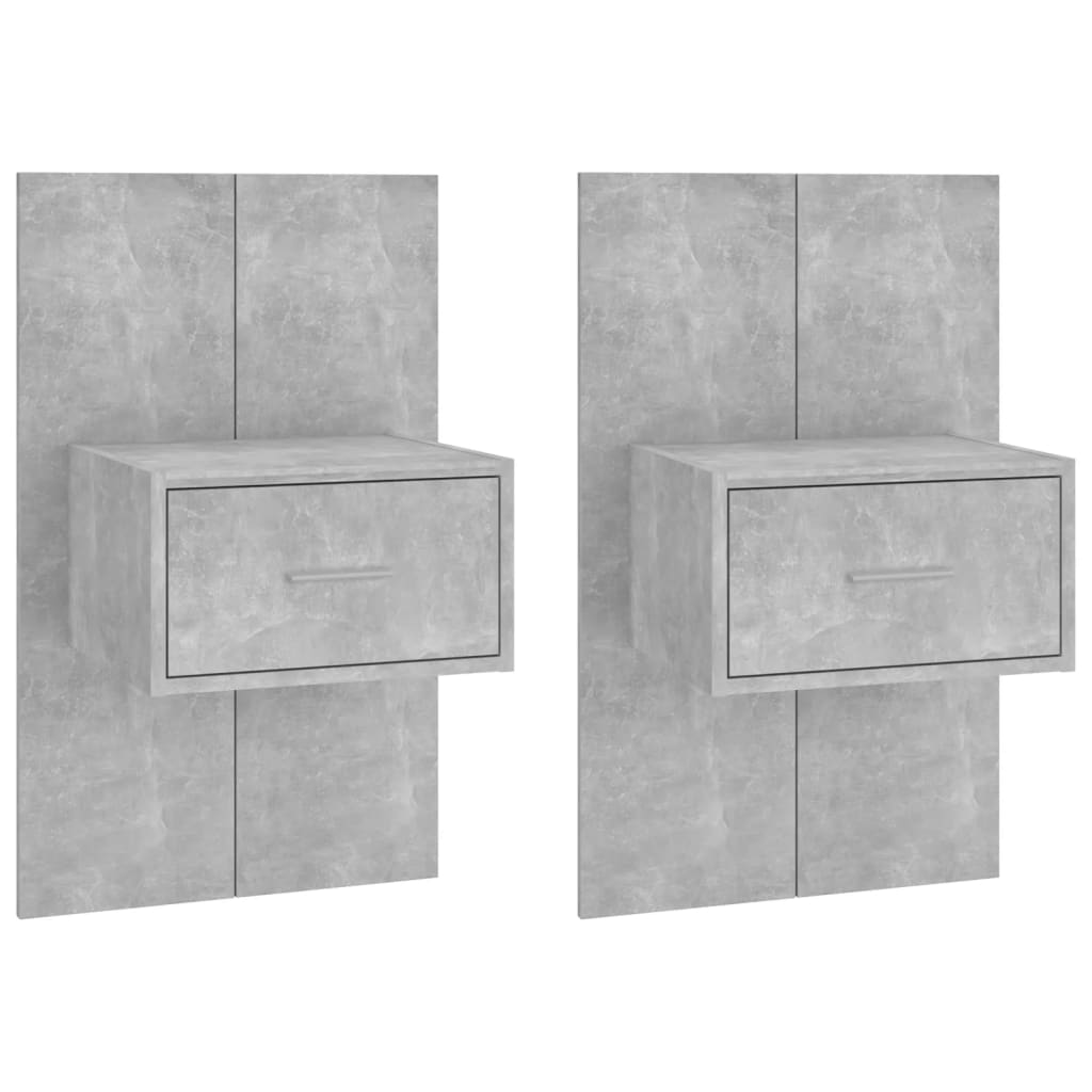 Wand-Nachttische 2 Stk. Betongrau