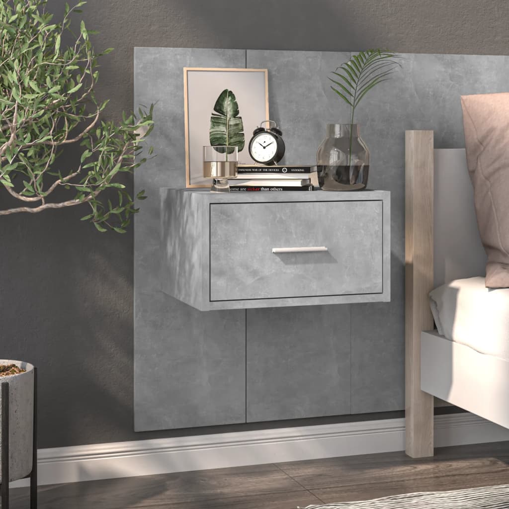 Wand-Nachttische 2 Stk. Betongrau
