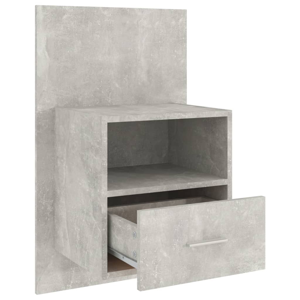 Wand-Nachttische 2 Stk. Betongrau