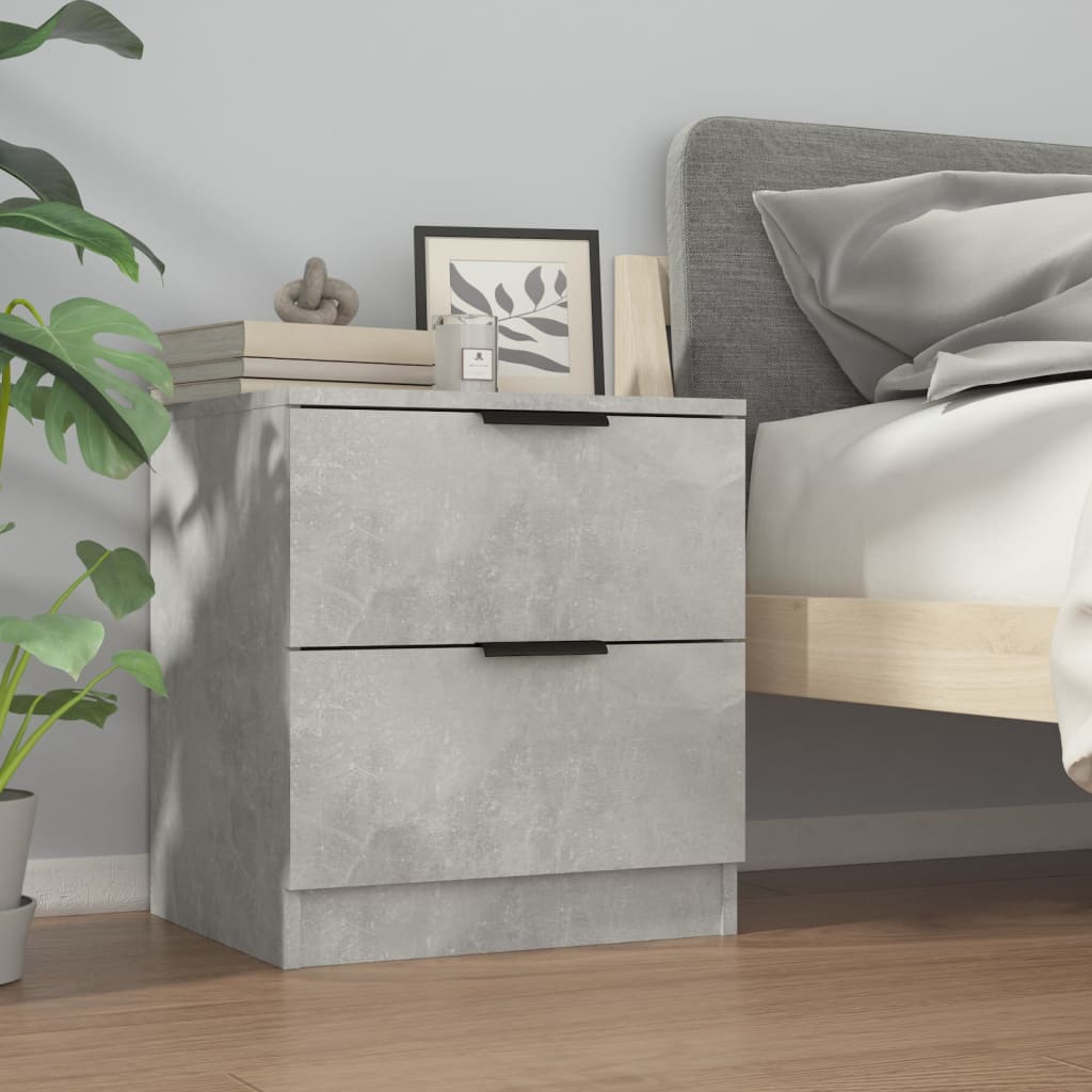 Nachttische 2 Stk. Betongrau Holzwerkstoff