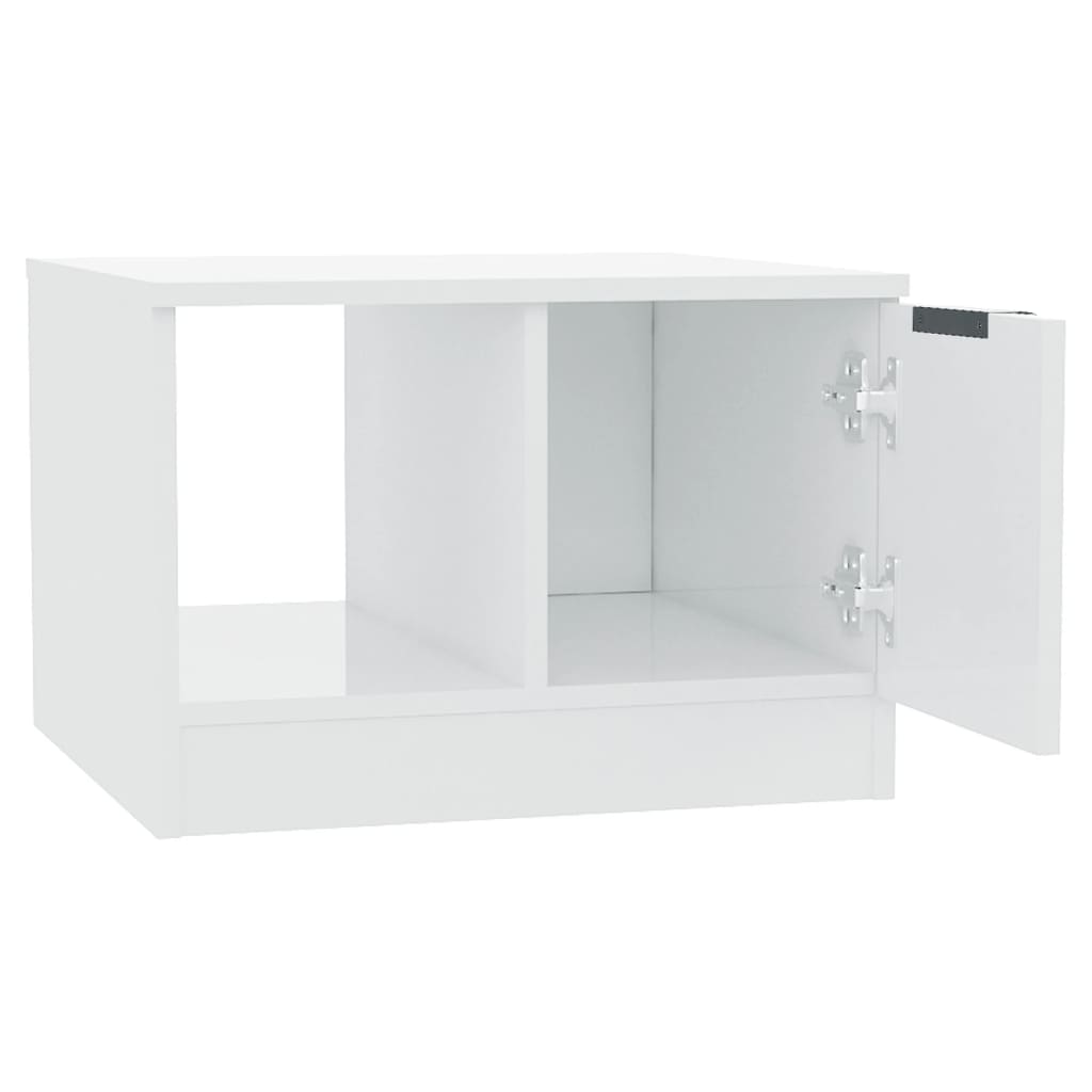 Couchtisch Hochglanz-Weiß 50x50x36 cm Holzwerkstoff