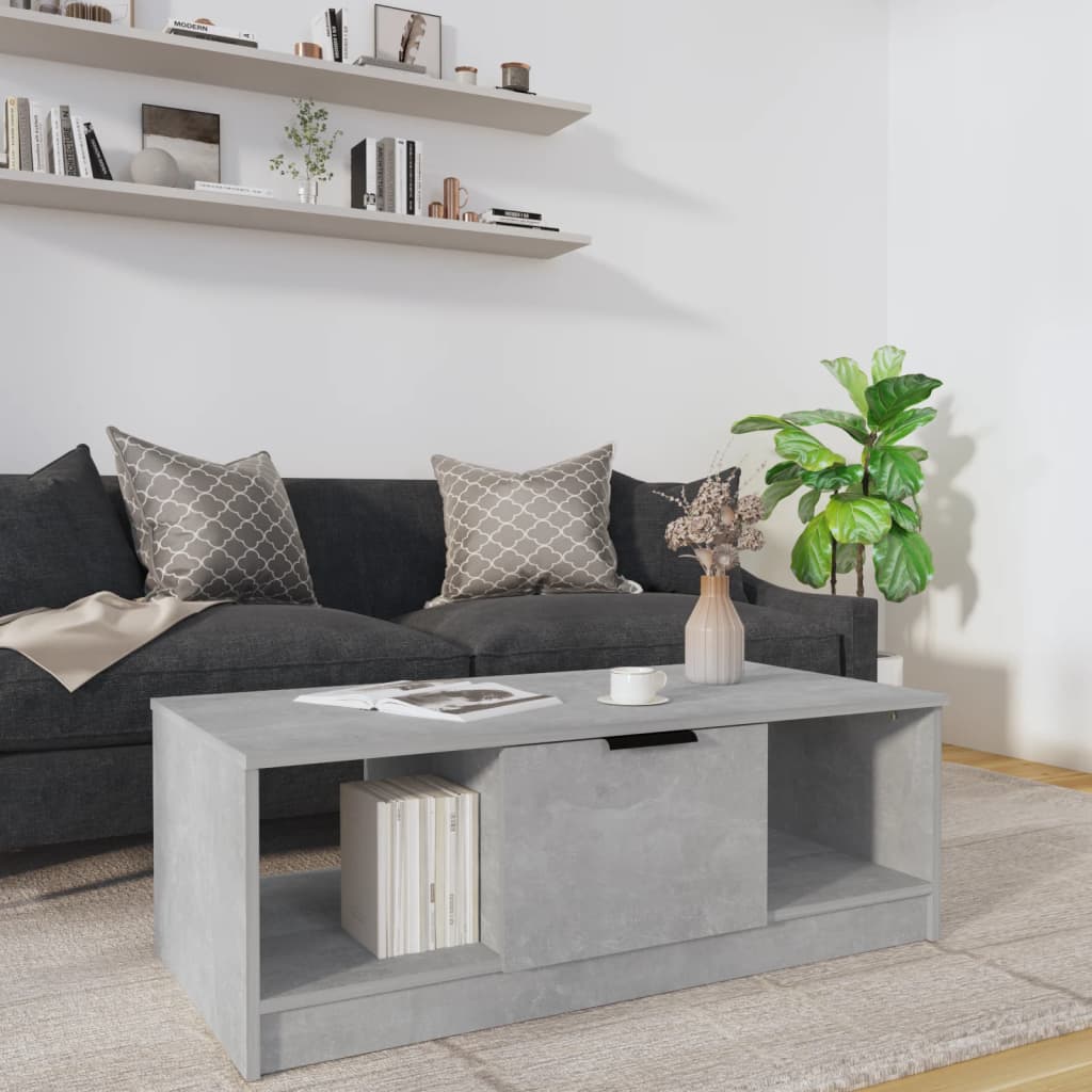 Couchtisch Betongrau 102x50x36 cm Holzwerkstoff