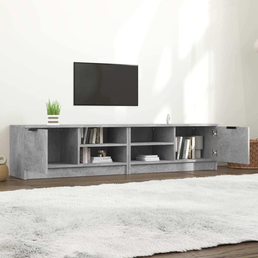 TV-Schränke 2 Stk. Betongrau 80x35x36,5 cm Holzwerkstoff