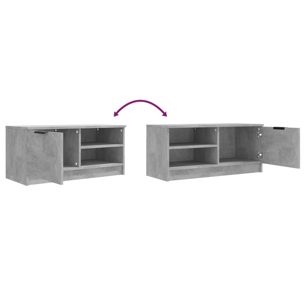 TV-Schränke 2 Stk. Betongrau 80x35x36,5 cm Holzwerkstoff