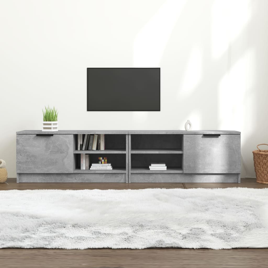 TV-Schränke 2 Stk. Betongrau 80x35x36,5 cm Holzwerkstoff