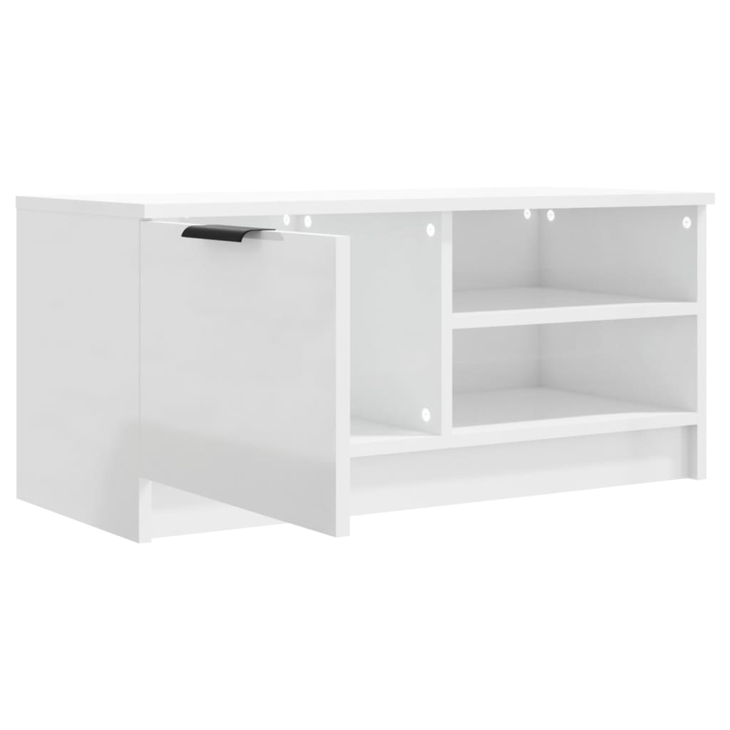 TV-Schränke 2 Stk. Hochglanz-Weiß 80x35x36,5 cm Holzwerkstoff