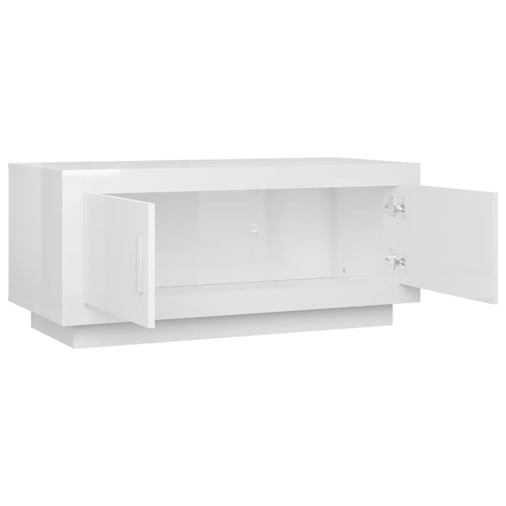 Couchtisch Hochglanz-Weiß 102x50x45 cm Holzwerkstoff
