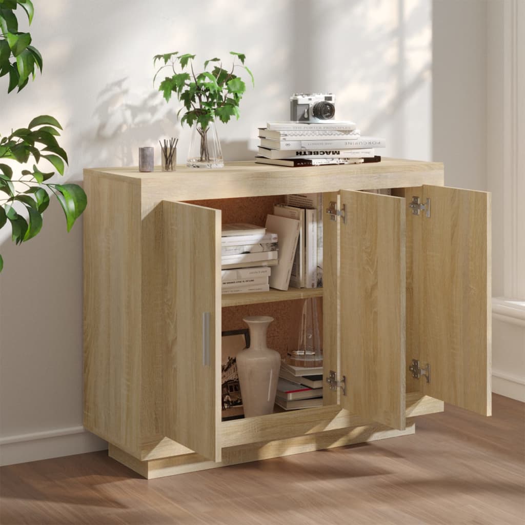Sideboard Sonoma-Eiche 92x35x75 cm Holzwerkstoff