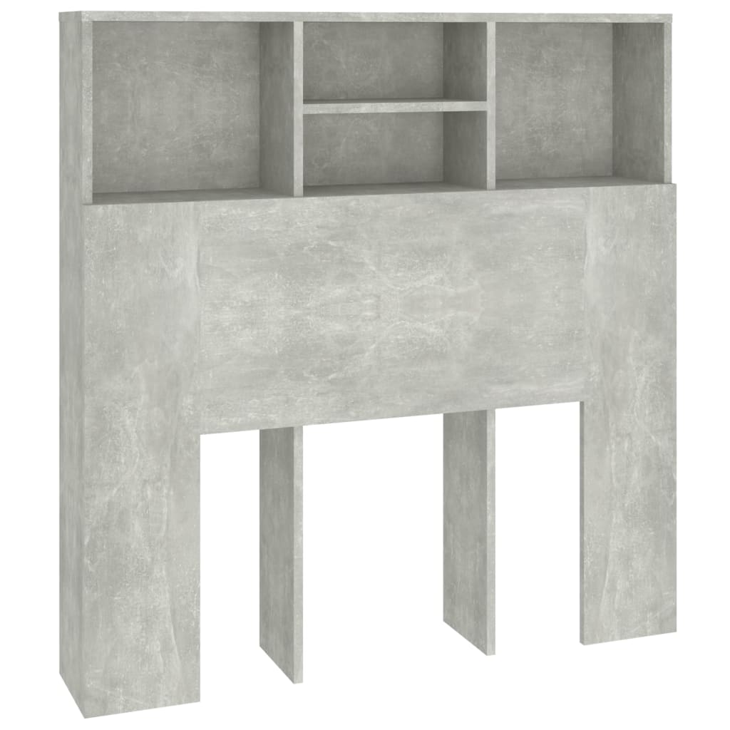 Bett-Kopfteil mit Ablagen Betongrau 100x19x103,5 cm
