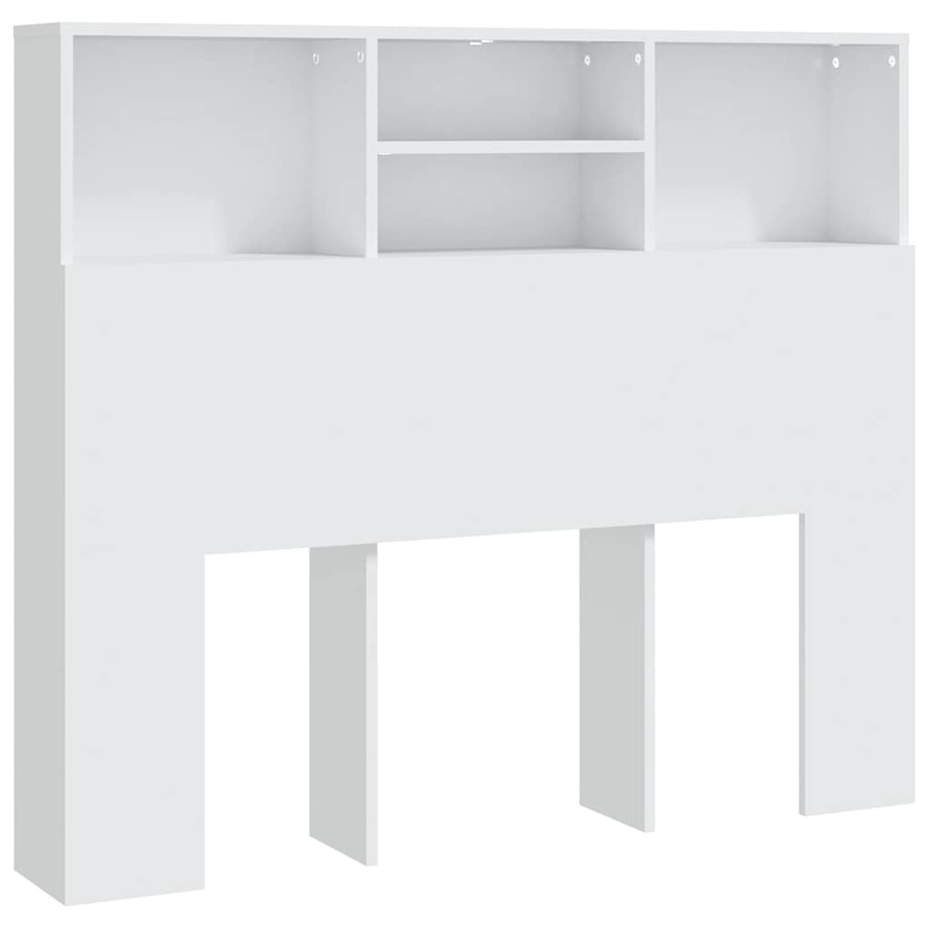 Bett-Kopfteil mit Ablagen Weiß 120x19x103,5 cm