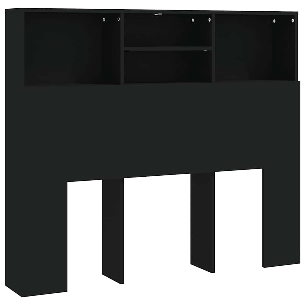 Bett-Kopfteil mit Ablagen Schwarz 120x19x103,5 cm