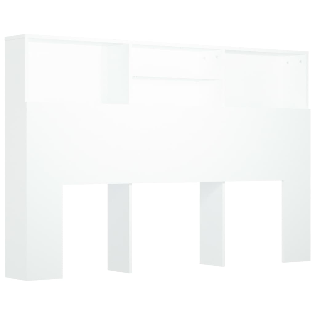 Bett-Kopfteil mit Ablagen Weiß 160x19x103,5 cm