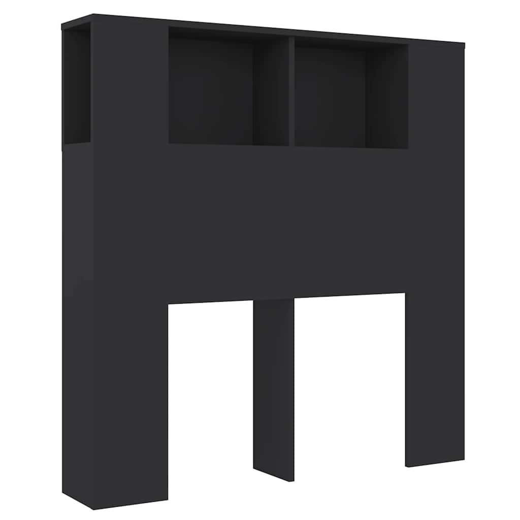 Kopfteil mit Ablagen Schwarz 100x18,5x102,5 cm