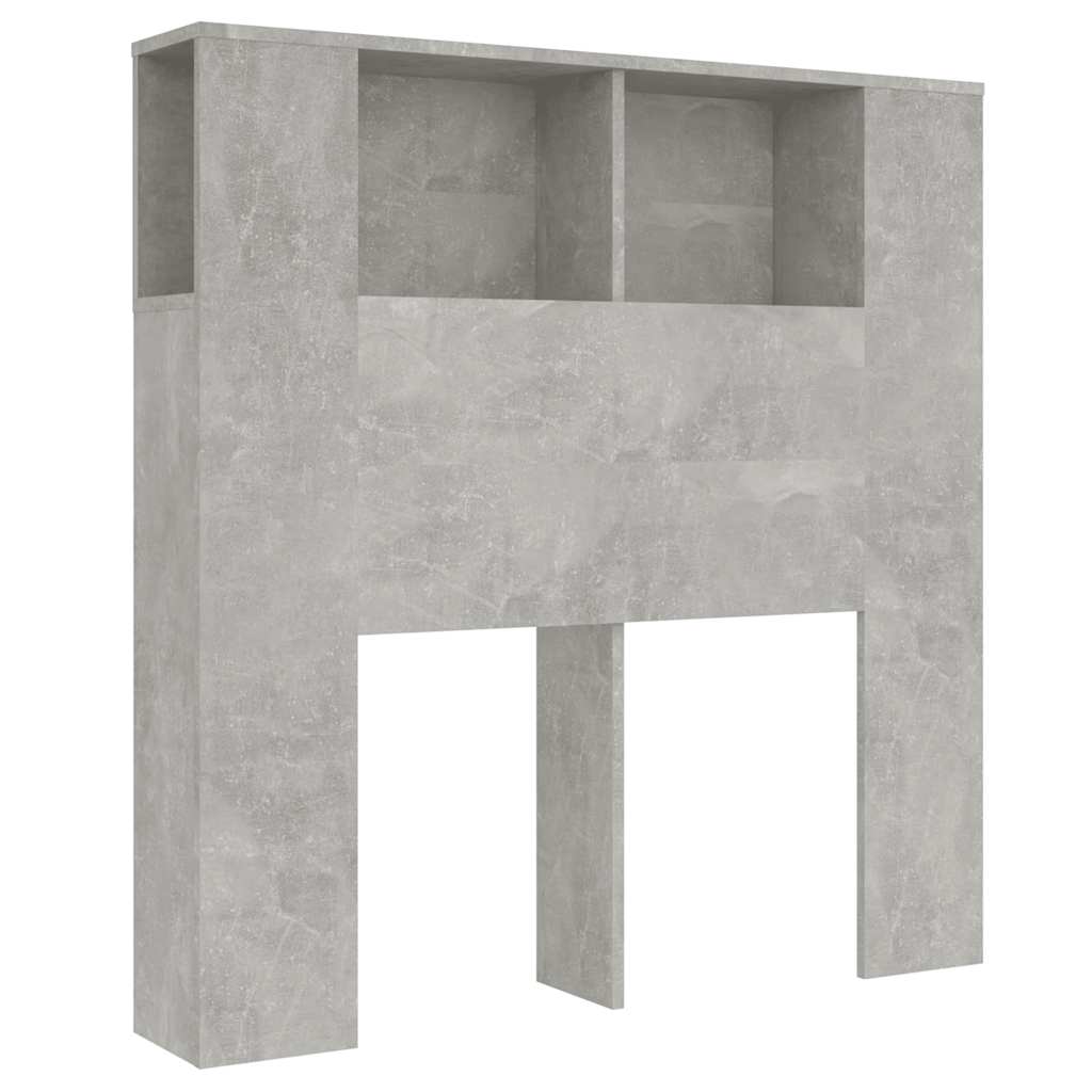 Kopfteil mit Ablagen Betongrau 100x18,5x102,5 cm
